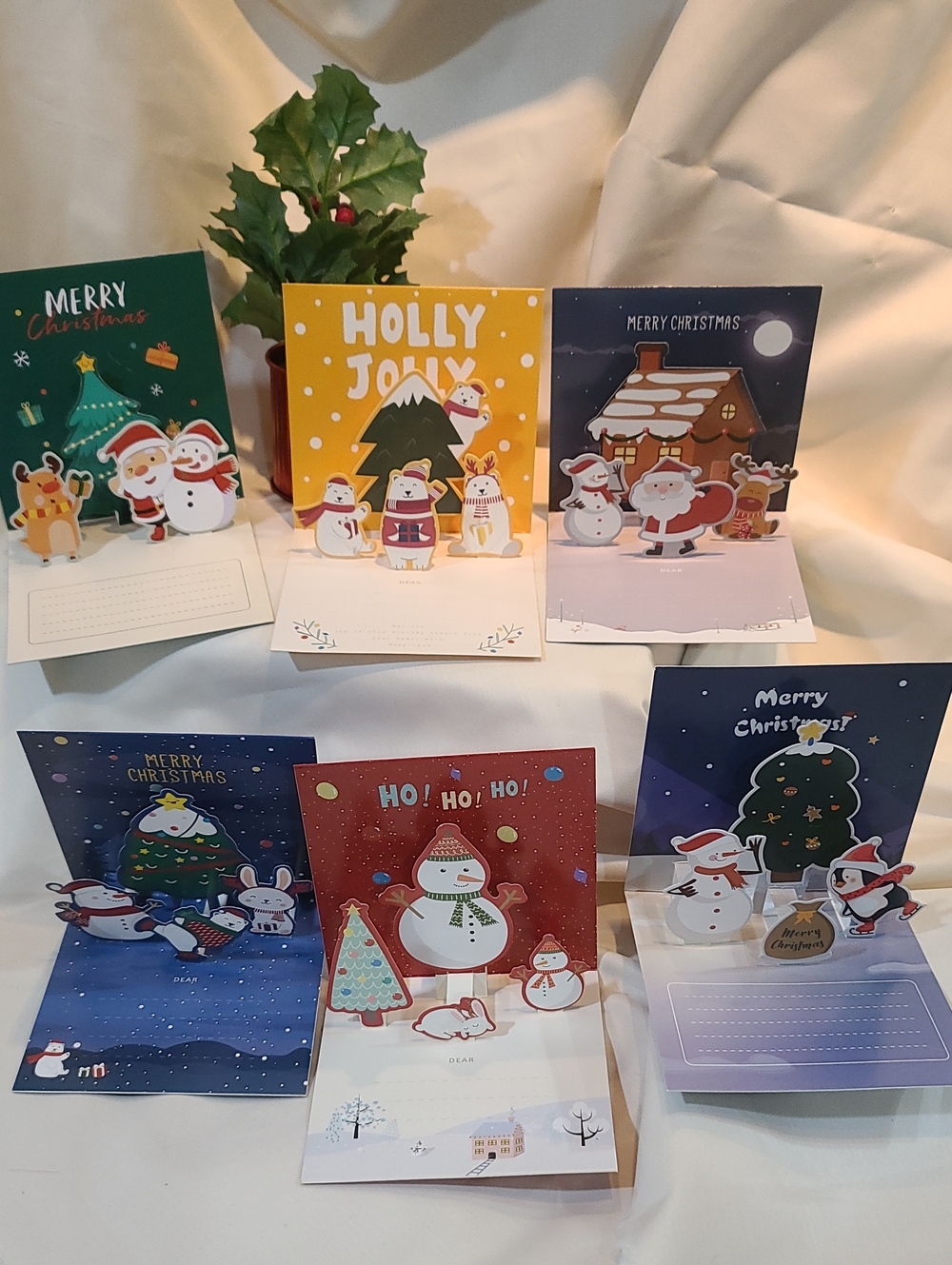 Holiday DIY Crafting Pop-up Card Kit 6 Asst Pack Christmas Santa Winter Snow NWT